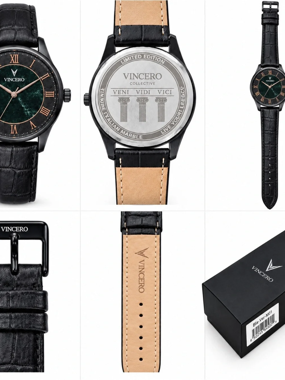 Vincero Italian Marble Black Verde Bla-Ver-MO1 Limited Edition Watch